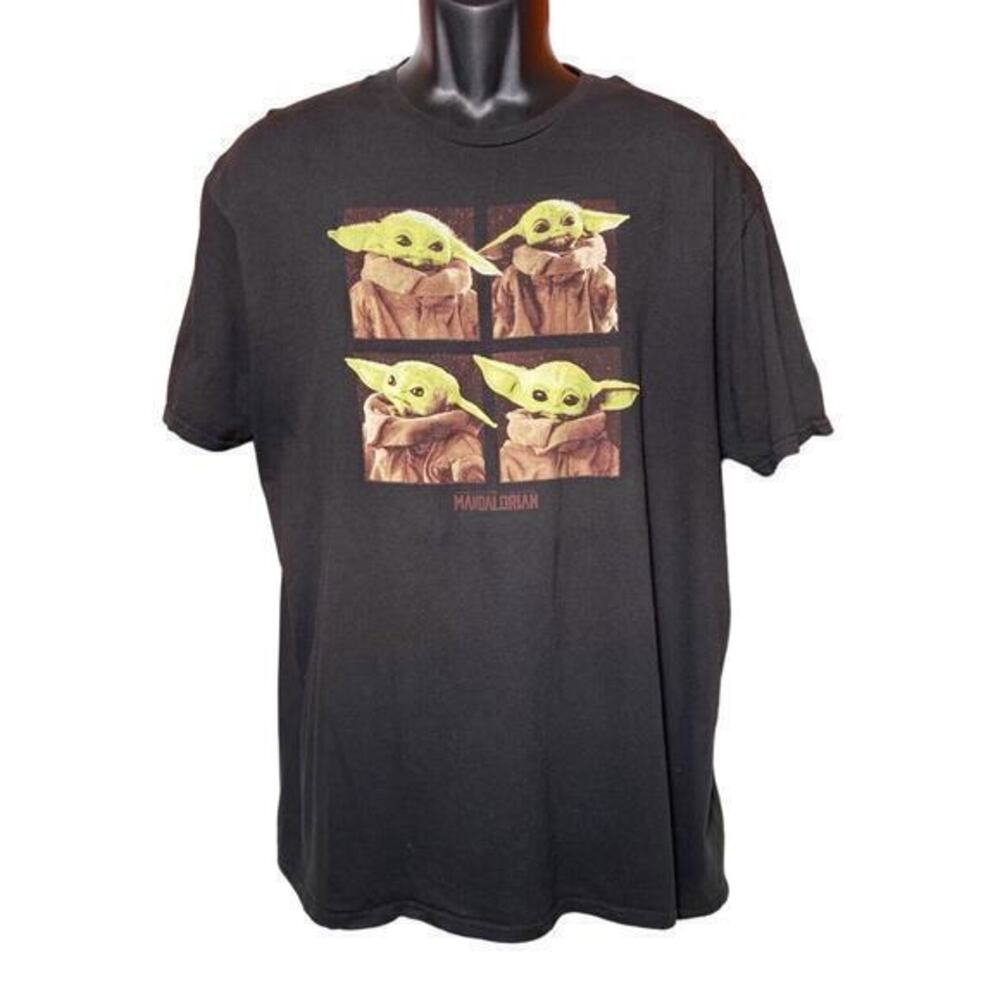 Star Wars Fifth Sun Child‎ Baby Yoda Pose Black T-shirt Men Size XL